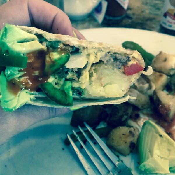 Breakfast burrito with brisket, raw jalapeños, tapatio and avocado? Let's just run away and elope right now baby.