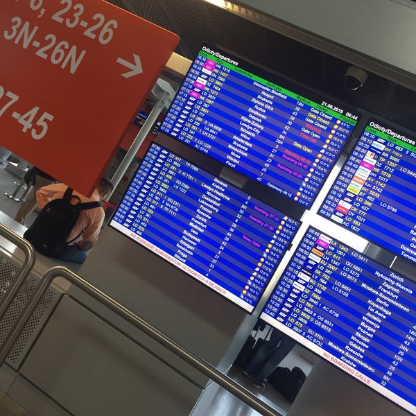 Photo taken at Warsaw Chopin Airport (WAW) by Veronika M. on 6/21/2019