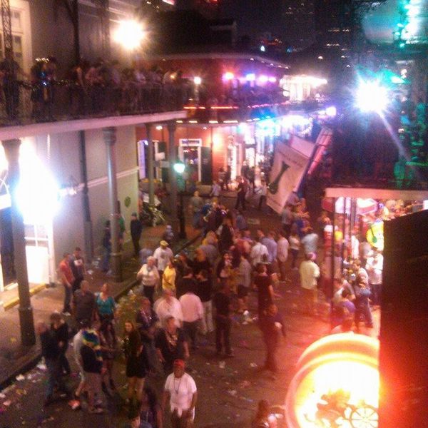 If you can find a spot on this prime real estate.take it! balconies provide a great view of Bourbon Street! great spot to people watch while not getting tangled up with the bustling crowd from below!