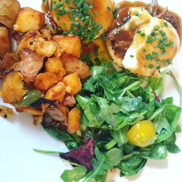 If you're there for brunch, go for the bottomless mimosas and short ribs Benedict!