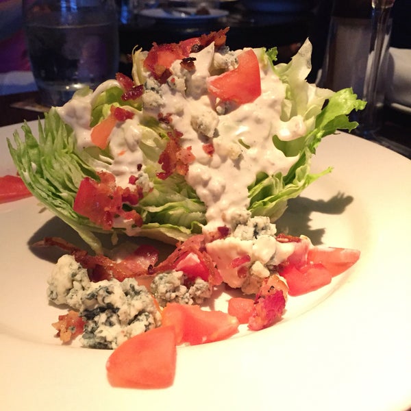 Look at this wedge salad. Now order it with Bleu cheese dressing. A wicked steak on the side and you have one great dinner with a glass of red. Ask if they have the mini Billy Miner pie.