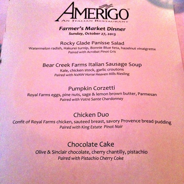รูปภาพถ่ายที่ Amerigo Italian Restaurant โดย Ryan C. เมื่อ 10/27/2013