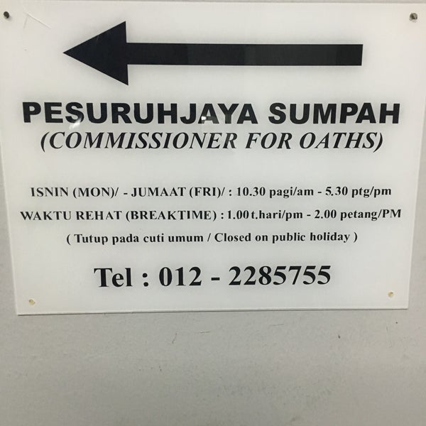 Oaths kuala for lumpur commissioner Notary Public