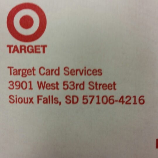 Target Card Services Sioux Falls Sd 57106 TERGATS