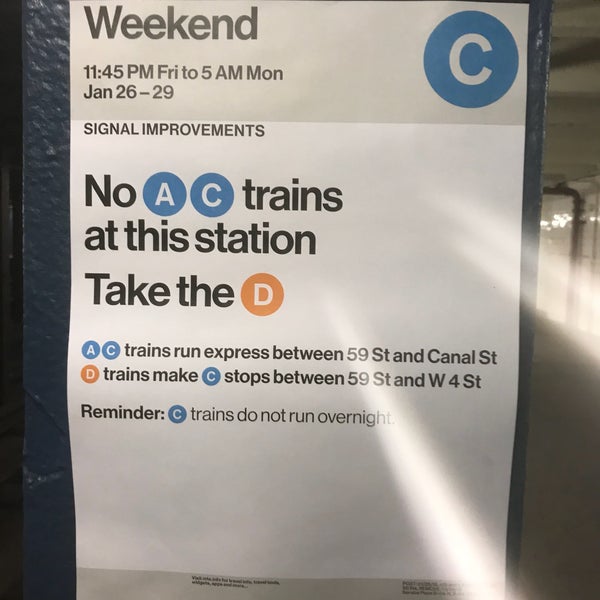 Das Foto wurde bei MTA Subway - 50th St (C/E) von Christopher E. am 1/27/2018 aufgenommen