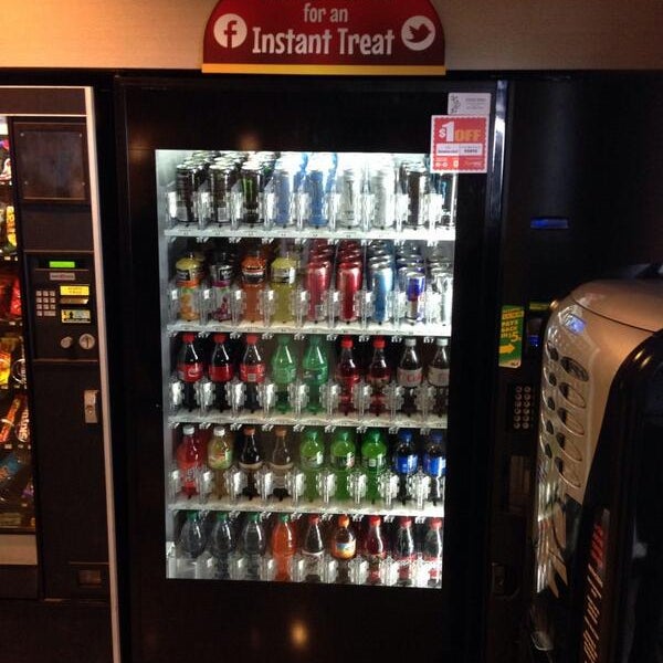 FREE soda and snacks at the Classic Chevrolet vending machine powered by FanWise. A Mobile Commerce technology worth every byte!