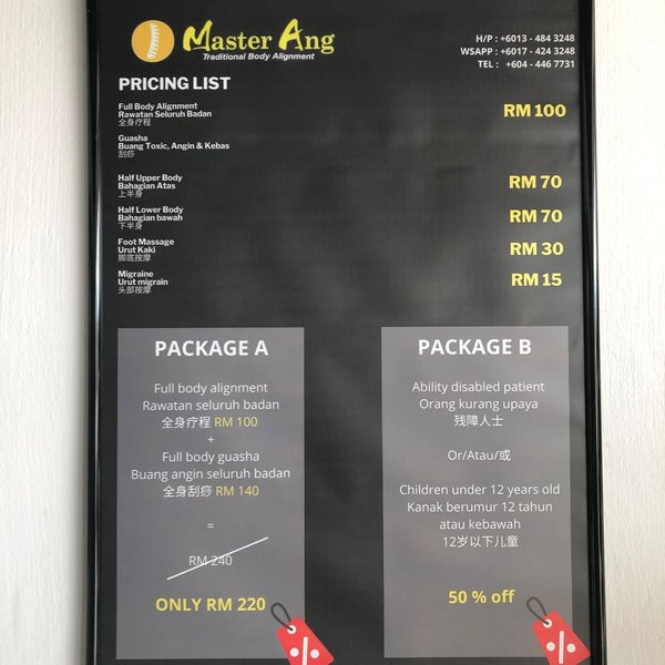 Master Ang Tradisional Body Alignment Sungai Petani, Kedah