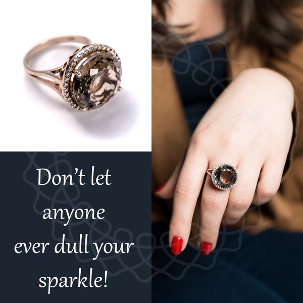 Don't let anyone ever dull your sparkle! 💎 your sparkle » bit.ly/1njFXNp #rosegold #925sterlingsilverring #zirconia #cemjonschmuck
