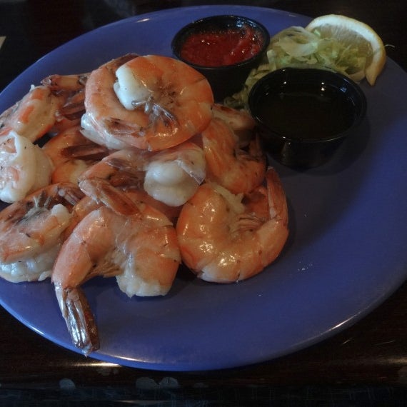 Get a pound of steamed Gulf shrimp for $9.99 on Mondays. Patrick Evans-Hylton says the dish is cooked perfectly. Each shrimp tender and succulent.