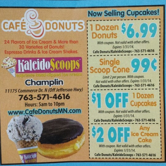 Das Foto wurde bei Cafe Donuts &amp; KaleidoScoops Ice Cream von K R. am 1/24/2014 aufgenommen