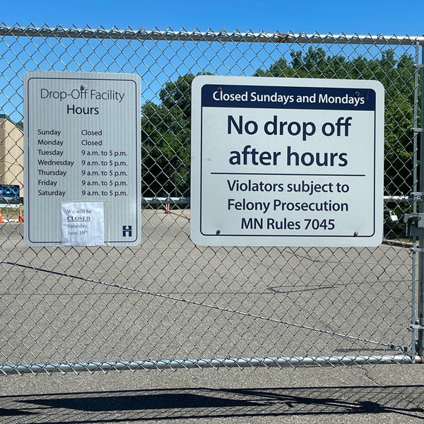 South Hennepin Hhw Drop Off Center East Bloomington Bloomington Mn