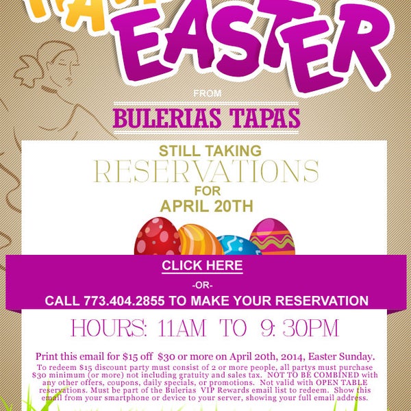 Happy Easter from Bulerias Tapas Bar