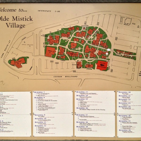 Old Mystic Village Map Photos At Olde Mystic Village - 27 Coogan Blvd