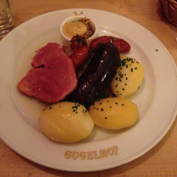 Great German food, and friendly service. Try the duck brûlée, pork knuckle and Choucroute Gugelhof (pictured)
