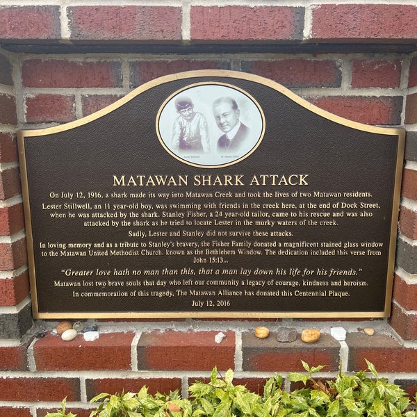 Matawan Shark Attack Plaque Monument / Landmark