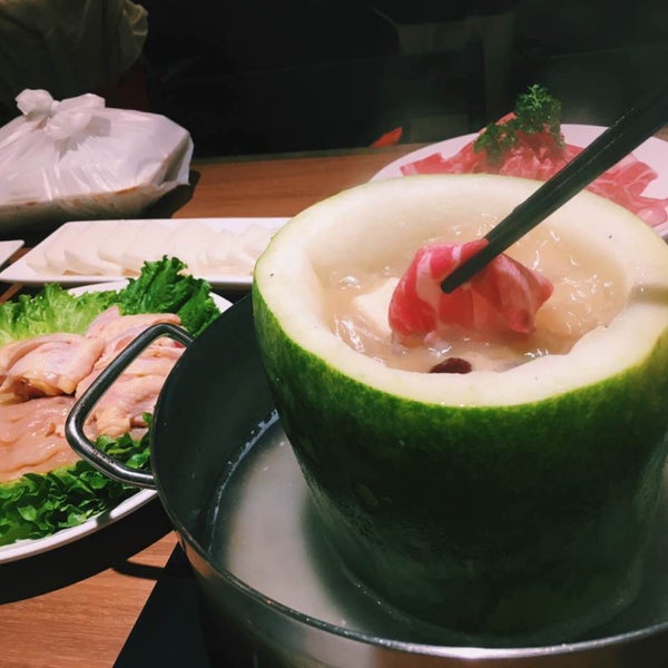 They have winter melon and watermelon pots. Food is high quality, two people ended up in $100. But at the end they almost forced us to leave for another table and they only take ONE card!