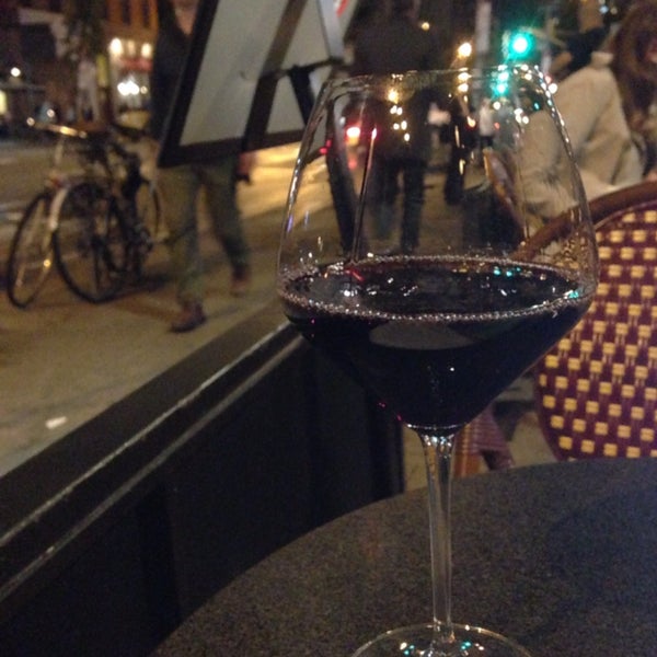 Reasonable price, good quality wine, street seating is great for people watching.