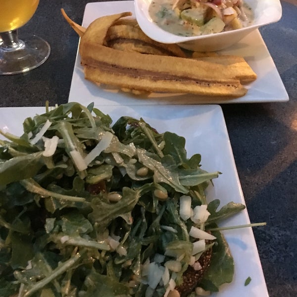 Love their tropical ceviche and arugula salad. Lovely outdoor seating and good selection of beer