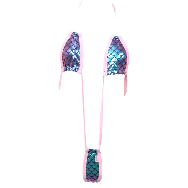 Iridescent lamé scales on a halter-suspended micro teddy! Get it today at http://iadiva.com