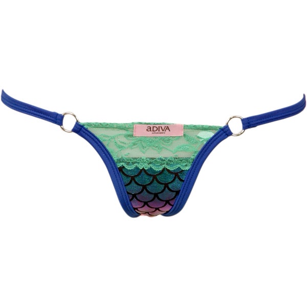 Scale Lamé w/Lace Top and O-Ring Accent Thong Panty - Available Now!