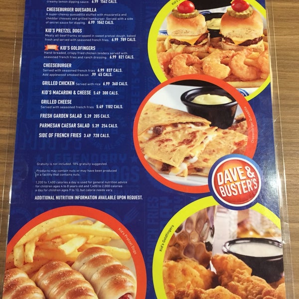 Dave And Busters Menu Nutrition Facts Besto Blog