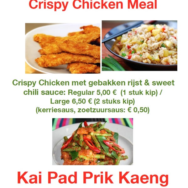 People are talking about our Thai style crispy chicken & the medium spicy kai pad prik kaeng (chicken wok in red curry sauce)!