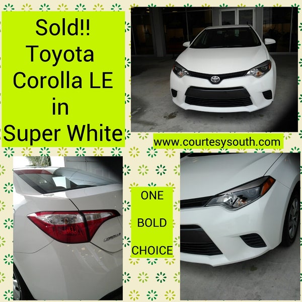 Check out the all new redesigned 2015 Toyota Corolla LE.  Check out more great deals at www.courtesysouth.com #toyota #toyotausa #corolla