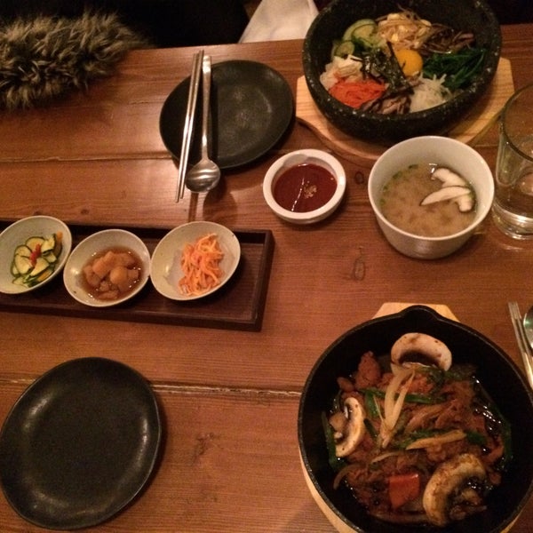 Photo taken at Meju Korean Kitchen &amp; Bar by Jeanie N. on 3/16/2015
