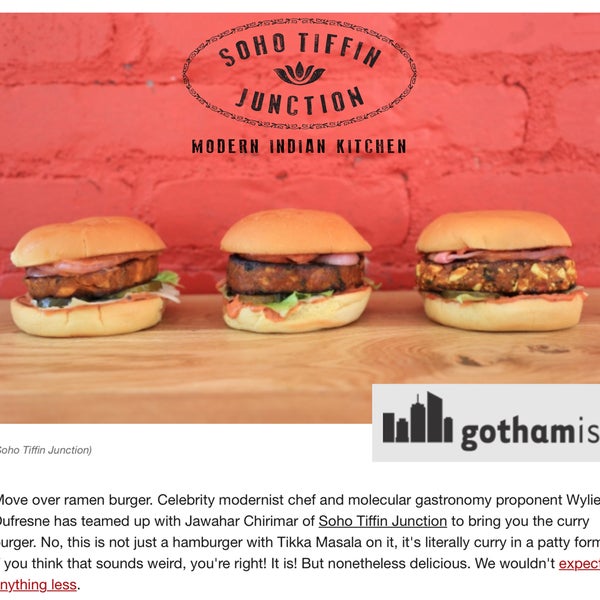 "Wylie Dufresne Has Transformed Indian Curries Into Burgers And They Are Delicious" -- Gothamist