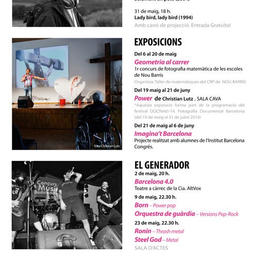 Molt bones!!! Aquí teniu l'agenda cultural d'aquest mes de MAIG 2014!! Per més info, visiteu: www.canbaste.com