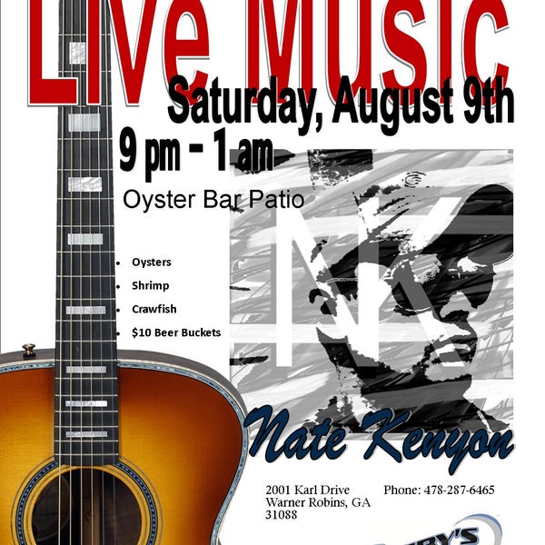 Live Music with returning country musician, Nate Kenyon!