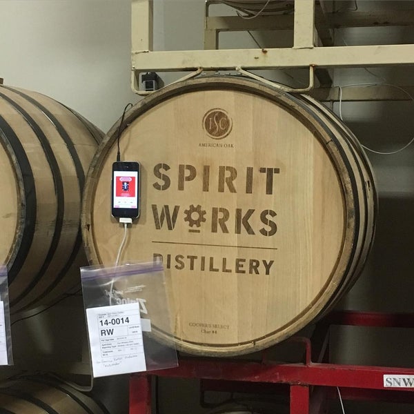 Photo taken at Spirit Works Distillery by Maggie F. on 12/13/2015