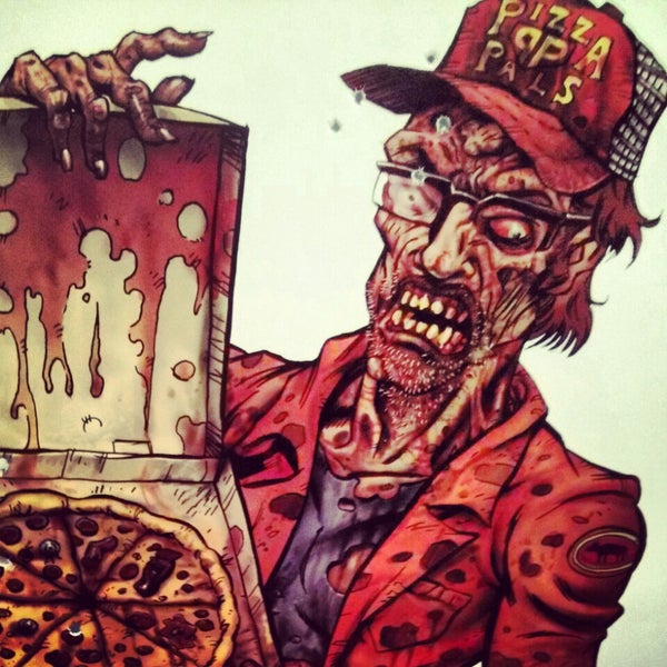 Swing the extra $3 for a novelty pizza delivery zombie target. They have a no-headshots rule, but how else do you kill a zombie?