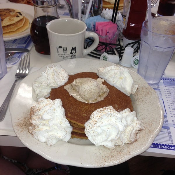 Pumpkin pancakes with cinnamon butter and whipped cream are always AMAZING!!! Delicious!! :)