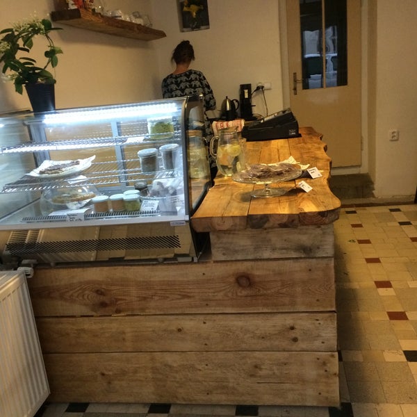 Photo taken at Byró - café &amp; raw food by Matěj M. on 12/10/2014