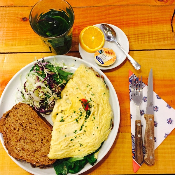 Delicious Omelette, nice and cozy atmosphere! A must if you are in Amsterdam! :)