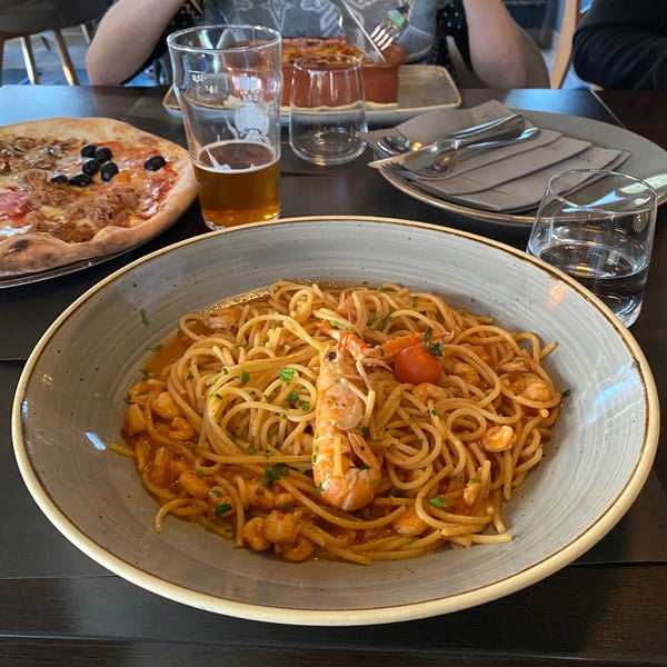 I enjoyed my pasta a lot, the staff was very attentive and welcoming, english is not an issue. vegan options are available, + a great choice of pizza