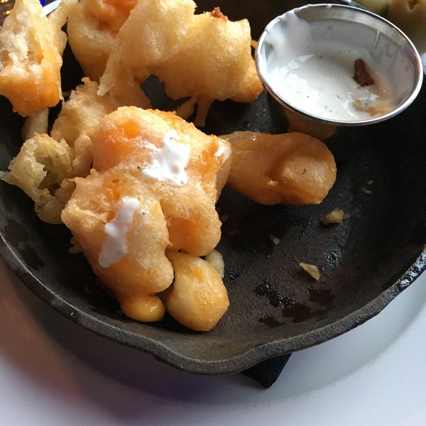 Cheese curds! Light batter with gooey centre. Also had the brisket sliders which were yummy. Bloody was a mild mix which was perfect for me.
