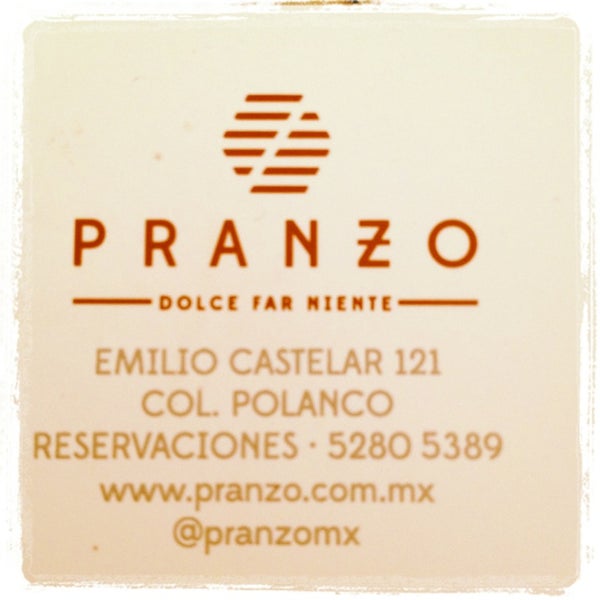 รูปภาพถ่ายที่ Pranzo โดย Javier G. เมื่อ 12/22/2012