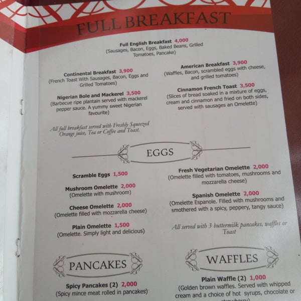 The Charcoal Grill Restaurant & Coffee Lounge Restaurant in Abuja