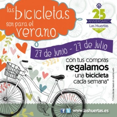 Del 27 de junio al 27 de julio, con tus compras regalamos una bicicleta cada semana. http://bit.ly/1zEnWuG