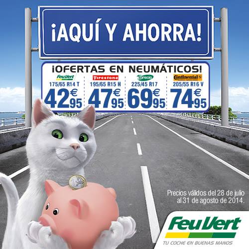 Ven a Feu Vert España y ¡Ahorra! No dejes pasar estas ofertas de neumáticos. ¡Sólo hasta el 31 de agosto!