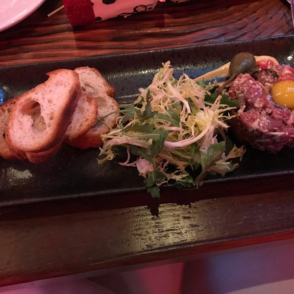 Beef tartare was good and spiced well. I had this and marniere mussels which lacked a little kick and flavor but like the tartare for my meal!