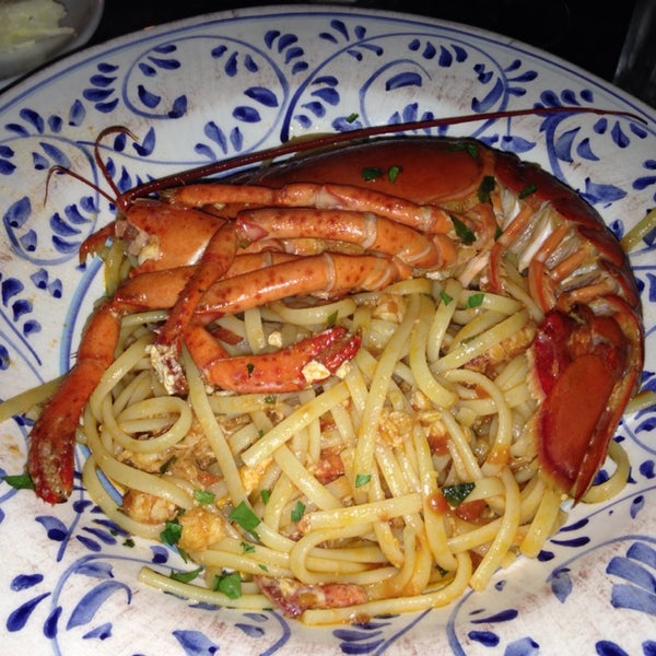 Really great looking food. Tasty pasta. But strange... 1/2 lobster pasta but no lobster in this shell and I couldn't get an answer about whether there was supposed to be or it was for decoration only