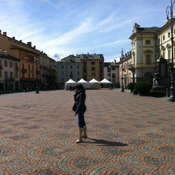 Photo taken at Piazza Chanoux by Giuliano G. on 4/1/2013