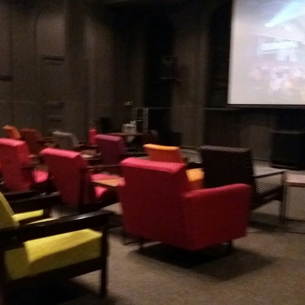 We watched a movie in "Muller" hall. Hall with colorful chairs and small tables. You can bring something to drink from the bar. Movie wasn't subtitled on eng - which is not cool if you are foreigner