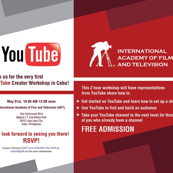YouTube - IAFT Cebu Creator Workshop in Cebu!
