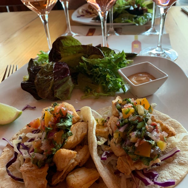 Halibut tacos are excellent with rose flight.
