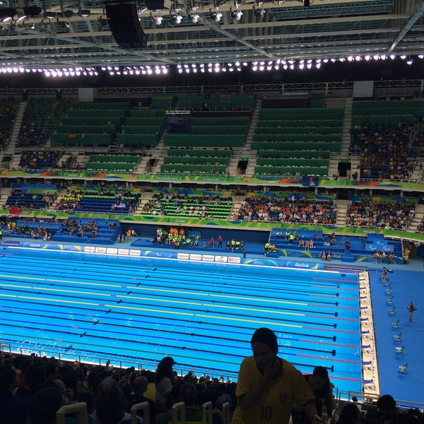 Photo taken at Olympic Aquatics Stadium by Glauce P. on 9/14/2016