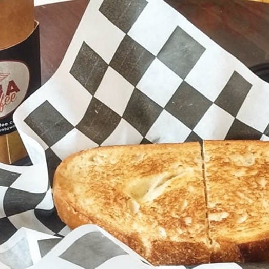 Amazing grilled cheese and a latte? Win-win.